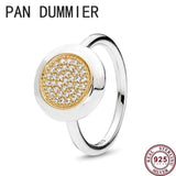 925 Silver Round Pan Logo Ring For Women
