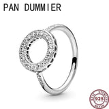925 Silver Round Pan Logo Ring For Women