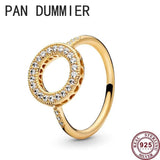 925 Silver Round Pan Logo Ring For Women