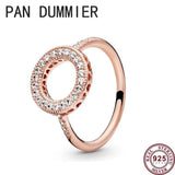 925 Silver Round Pan Logo Ring For Women