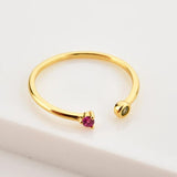 925 Silver Zircon Rainbow Punk Resizable Rings Women Jewelry