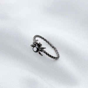 MloveAcc 925 Silver Spider Ring Women Opening Adjustable Halloween Gift