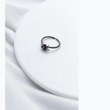 MloveAcc 925 Silver Spider Ring Women Opening Adjustable Halloween Gift