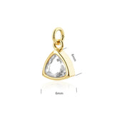 925 Silver Initial & Birthstone Necklace Letter Zircon Pendant Women