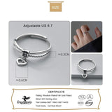 TrustDavis Genuine 925 Silver Ring CZ Heart Cross Wedding Band Jewelry