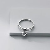 TrustDavis Genuine 925 Silver Ring CZ Heart Cross Wedding Band Jewelry
