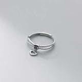TrustDavis Genuine 925 Silver Ring CZ Heart Cross Wedding Band Jewelry