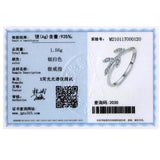 925 Silver Foliage Charm Ring CZ Jewelry Women