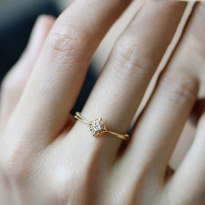 925 Sterling Silver Zircon Snowflake Stacking Rings for Women