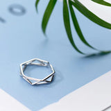 925 Silver Triangle Adjustable Ring Minimalist Jewelry