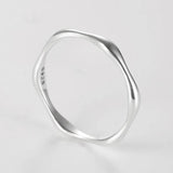 925 Silver Retro Wave Finger Rings Women Men Stack-able Punk Party Jewelry