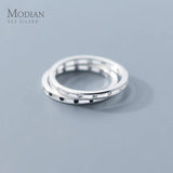 925 Silver Crystal Geometric Round Stackable Couple Rings