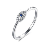 925 Silver Lucky Eye Ring CZ Wedding Rings Women Turkey Jewelry Christmas