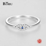 925 Silver Lucky Eye Ring CZ Wedding Rings Women Turkey Jewelry Christmas