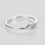 925 Silver Lucky Eye Ring CZ Wedding Rings Women Turkey Jewelry Christmas