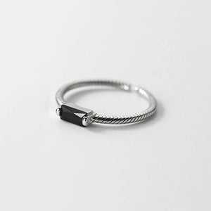 925 Silver Stone Open Rings for Women Party Adjustable Jewelry