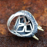 S925 Sterling Silver Dragon Ring Men's Thai Silver Open Dragon Ring