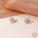 925 Silver Zircon Pearl Earrings French Vintage Wedding Jewelry