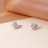 925 Silver Zircon Pearl Earrings French Vintage Wedding Jewelry