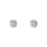 925 Silver Zircon Pearl Earrings French Vintage Wedding Jewelry