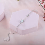 S925 Opal Pendant Silver Bracelet Delicate Jewelry for Women