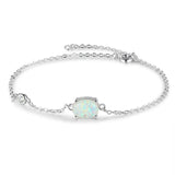 S925 Opal Pendant Silver Bracelet Delicate Jewelry for Women