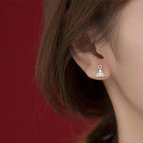 Trustdavis 925 Silver Christmas Tree CZ Stud Earrings For Women