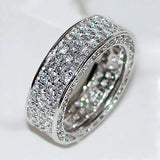 Lab Diamond Ring 925 Silver Party Wedding Band Rings for Women Men