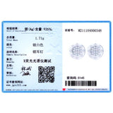 Real 925 Silver Zircon Round Earrings For Women Anti-allergy