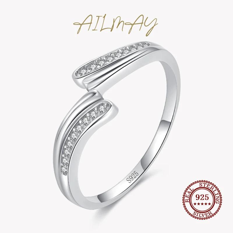 Guardian Wings Ring 925 Sterling Silver Clear Zircon for Women
