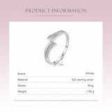 Guardian Wings Ring 925 Sterling Silver Clear Zircon for Women