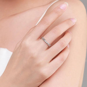 925 Silver CZ Daisy Flower Stackable Rings Romantic Wedding Jewelry