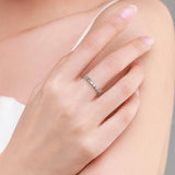 925 Silver CZ Daisy Flower Stackable Rings Romantic Wedding Jewelry