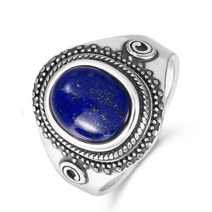 Sterling Silver 925 Lapis Ring Vintage Style