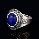 Sterling Silver 925 Lapis Ring Vintage Style