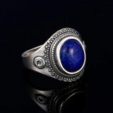 Sterling Silver 925 Lapis Ring Vintage Style
