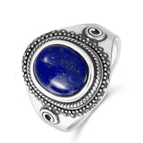 Sterling Silver 925 Lapis Ring Vintage Style