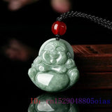 Burmese Jade Maitreya Pendant with Emerald Necklace