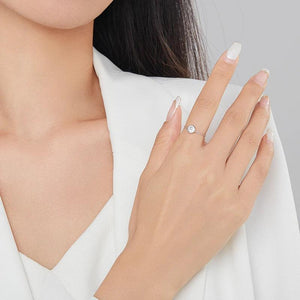 Real 925 Sterling Silver Clear Zircon Chain Link Ring