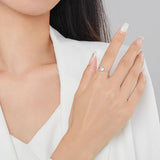 Real 925 Sterling Silver Clear Zircon Chain Link Ring