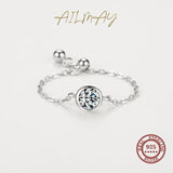 Real 925 Sterling Silver Clear Zircon Chain Link Ring