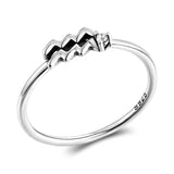 Gemini Constellation Ring 925 Sterling Silver Zirconia Vintage Fine Jewelry