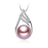 Freshwater Pearl Pendant with Zircon 925 Sterling Silver Necklace