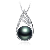 Freshwater Pearl Pendant with Zircon 925 Sterling Silver Necklace