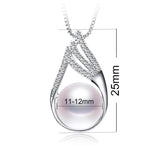 Freshwater Pearl Pendant with Zircon 925 Sterling Silver Necklace