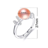925 Silver Ring Women Party Jewelry Real Pearl 8-9mm