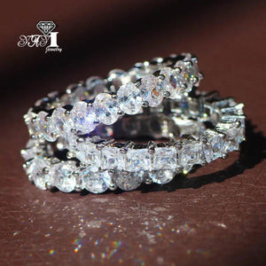 Princess Cut Moissanite Zircon Silver Rings