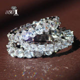 Princess Cut Moissanite Zircon Silver Rings