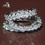 Princess Cut Moissanite Zircon Silver Rings