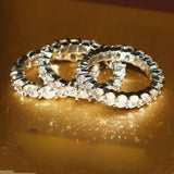 Princess Cut Moissanite Zircon Silver Rings